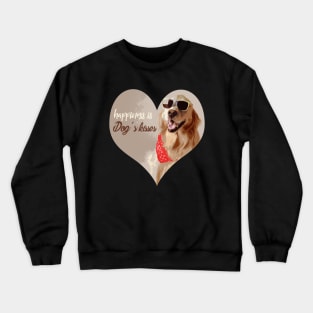 Happiness is Dog's Kisses T-shirts, Stickers and many more Crewneck Sweatshirt